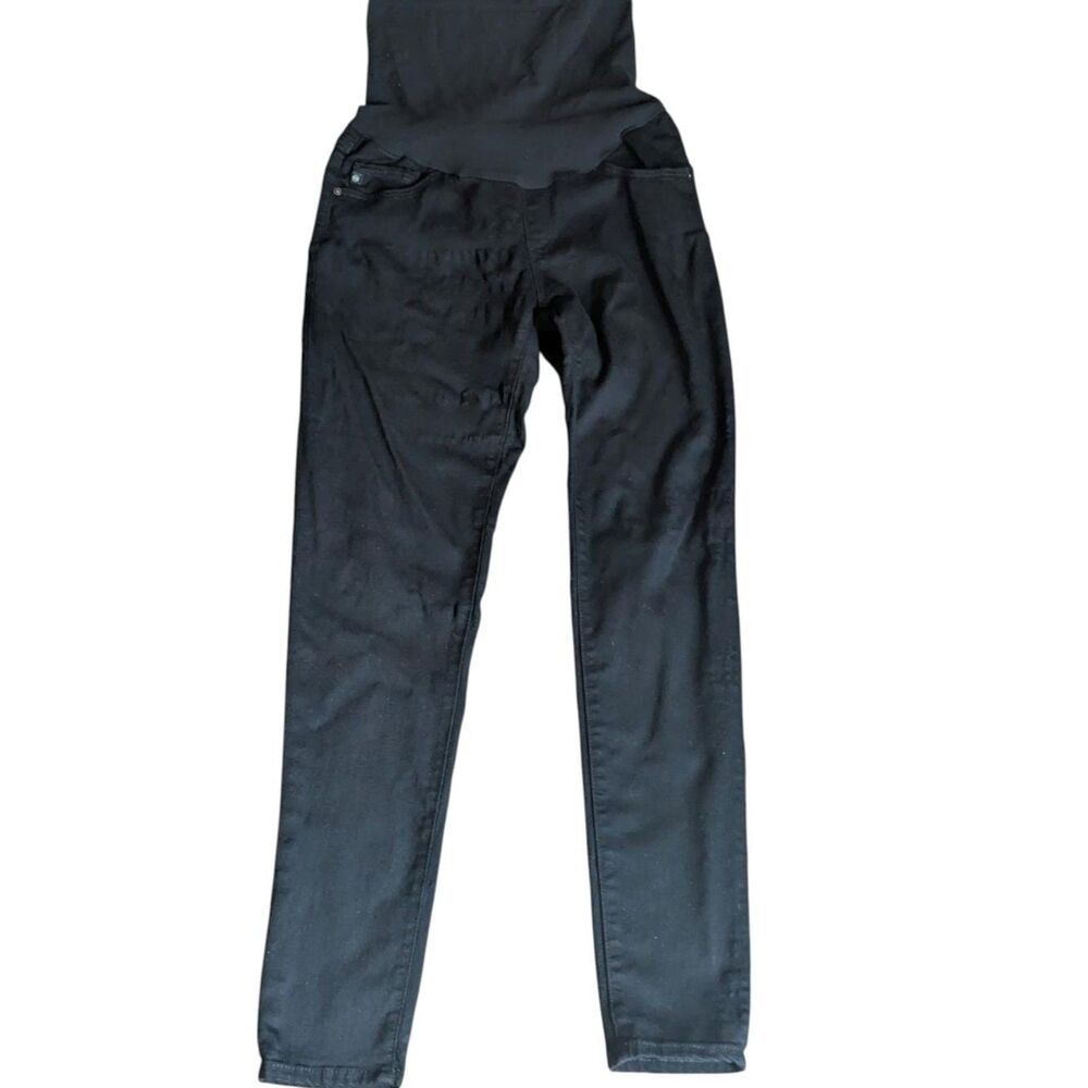 AG Adriano Goldschmied The Prima Black Maternity Ankle Skinny Jeans Size 27R